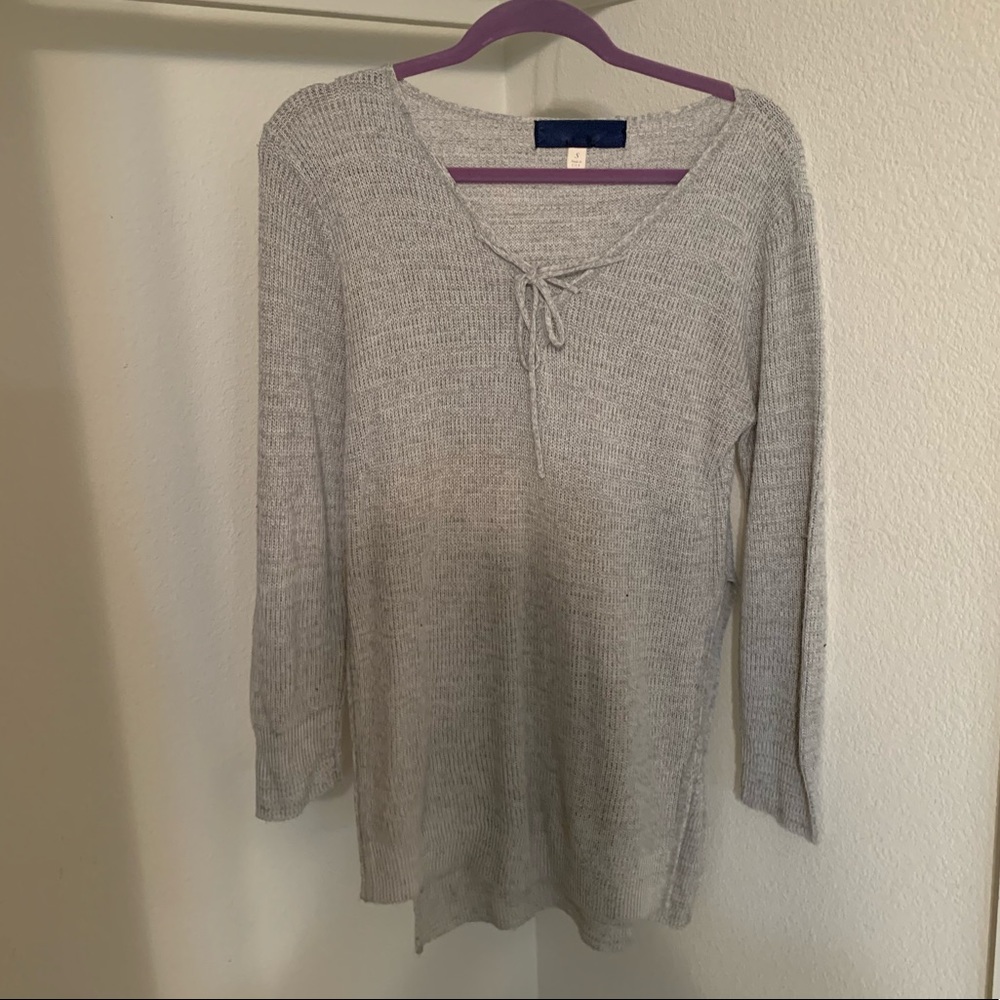 Cozy Gray Sweater with side slits
